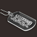 Laser Etched Acrylic Dog Tag/ Medallion with Ball Chain